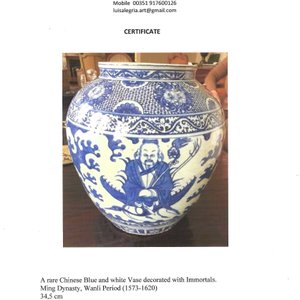 A rare Chinese blue and white 'Immortals' vase — foto 8
