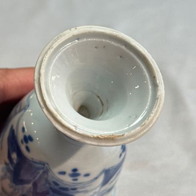 A rare Chinese blue and white 'Mountainous Landscape' lobed goblet — photo 12