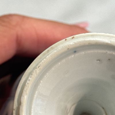 A rare Chinese blue and white 'Mountainous Landscape' lobed goblet — photo 14