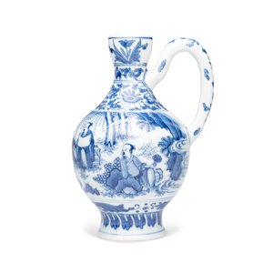 A rare Chinese blue and white 'Scholars Gathering' jug — foto 2