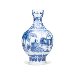 A rare Chinese blue and white 'Scholars Gathering' jug — foto 5