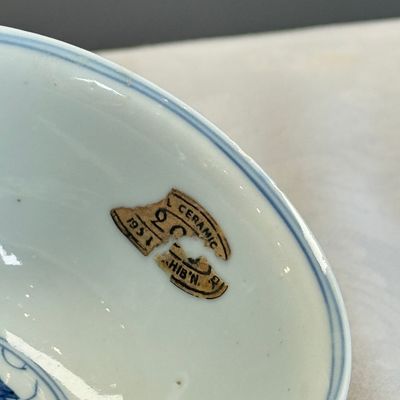 A rare Chinese blue and white 'Zhu Lin Qi Xian 竹林七賢' stem cup — 照片 13
