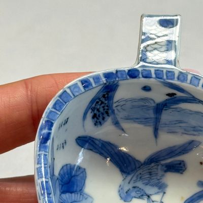 A rare Chinese blue and white scoop-shaped 'Geese' vessel — photo 4