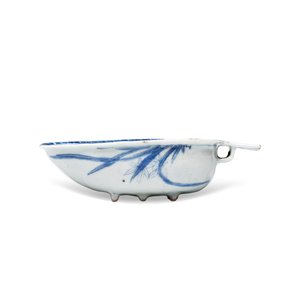 A rare Chinese blue and white scoop-shaped 'Geese' vessel — photo 4