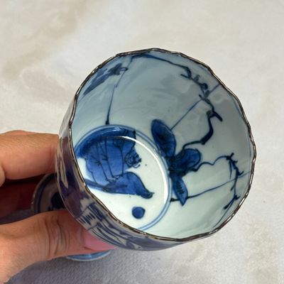 A rare Chinese blue and white stem cup — photo 15