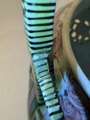 A rare Chinese verte biscuit reticulated basket — photo 16