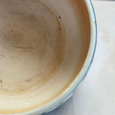 A rare inscribed Chinese blue and white 'Yinglong' offering bowl  — photo 13