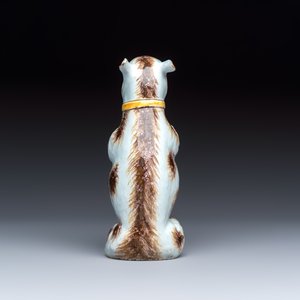 A rare polychrome Dutch Delft model of a seated bear — photo 3
