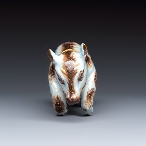 A rare polychrome Dutch Delft model of a seated bear — photo 6