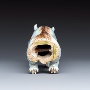 A rare polychrome Dutch Delft model of a seated bear — photo 7