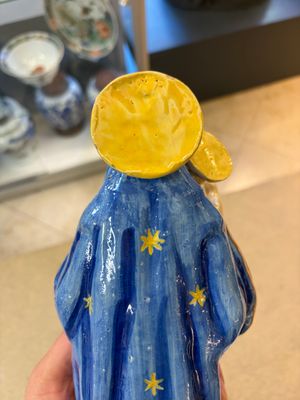 A rare polychrome Italian maiolica sculpture of the Virgin with Child — photo 11