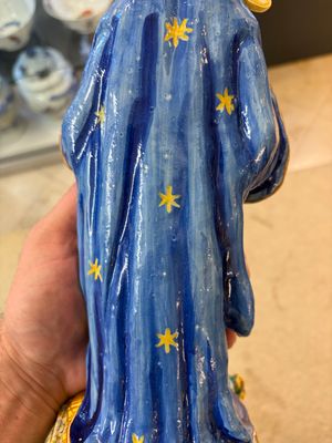 A rare polychrome Italian maiolica sculpture of the Virgin with Child — photo 12