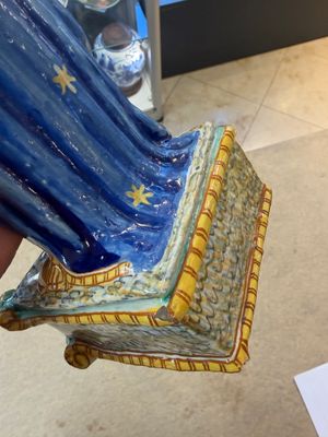A rare polychrome Italian maiolica sculpture of the Virgin with Child — photo 13