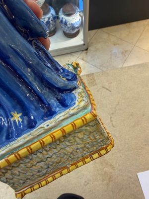 A rare polychrome Italian maiolica sculpture of the Virgin with Child — photo 14