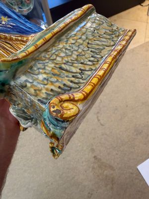 A rare polychrome Italian maiolica sculpture of the Virgin with Child — photo 7