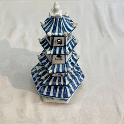 A very rare Chinese blue and white pagoda-shaped incense burner — photo 21