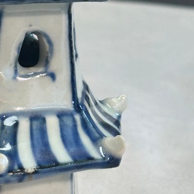 A very rare Chinese blue and white pagoda-shaped incense burner — photo 24