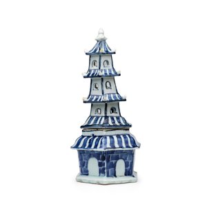 A very rare Chinese blue and white pagoda-shaped incense burner — photo 2
