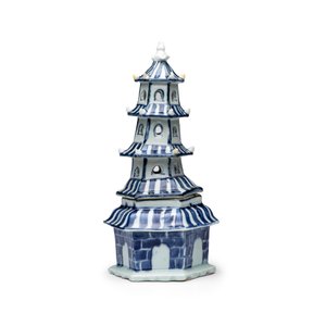 A very rare Chinese blue and white pagoda-shaped incense burner — photo 4