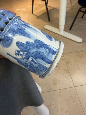 A very rare and early blue and white Dutch Delft chinoiserie caster — photo 6