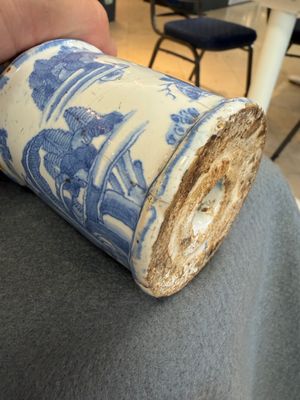 A very rare and early blue and white Dutch Delft chinoiserie caster — photo 7