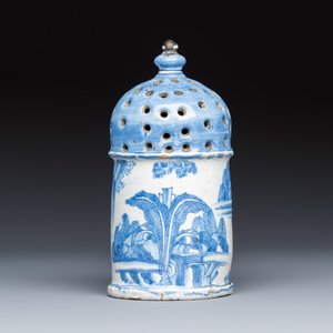 A very rare and early blue and white Dutch Delft chinoiserie caster — photo 4