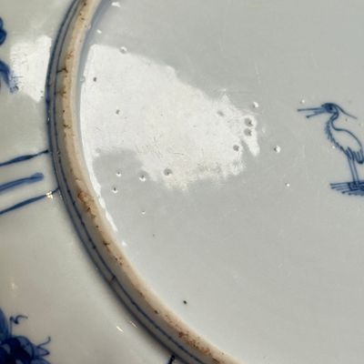 An extremely rare Chinese blue and white 'Eagle' plate — 照片 14