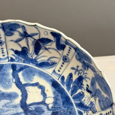An extremely rare Chinese blue and white 'Eagle' plate — 照片 4