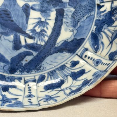 An extremely rare Chinese blue and white 'Eagle' plate — 照片 5