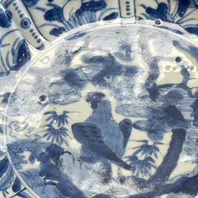 An extremely rare Chinese blue and white 'Eagle' plate — 照片 6