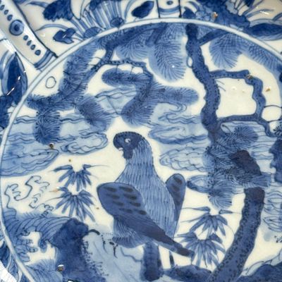 An extremely rare Chinese blue and white 'Eagle' plate — 照片 7