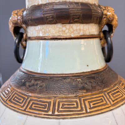 An unusual Chinese Nanking vase decorated with various glazes — photo 5
