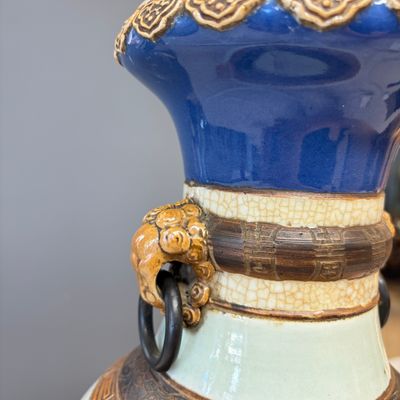 An unusual Chinese Nanking vase decorated with various glazes — photo 3