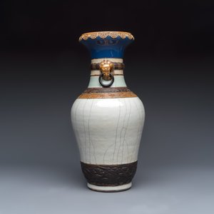 An unusual Chinese Nanking vase decorated with various glazes — photo 3