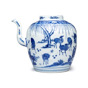 An unusual Chinese blue and white 'Deer' ewer — foto 2
