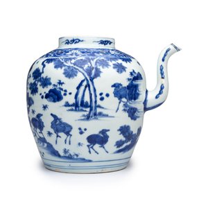 An unusual Chinese blue and white 'Deer' ewer — foto 4