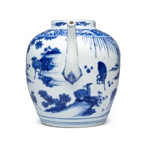 An unusual Chinese blue and white 'Deer' ewer — foto 5