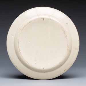 Five polychrome Dutch-decorated English creamware 'Sacraments' plates — photo 3