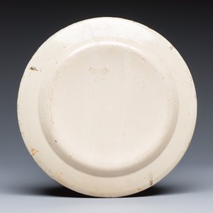 Five polychrome Dutch-decorated English creamware 'Sacraments' plates — photo 7