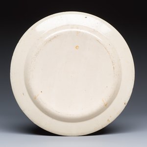 Five polychrome Dutch-decorated English creamware 'Sacraments' plates — photo 9
