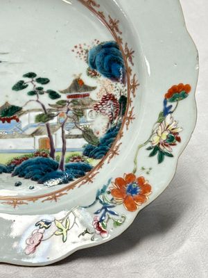 Four Chinese famille rose 'Riverscape' plates — 照片 16