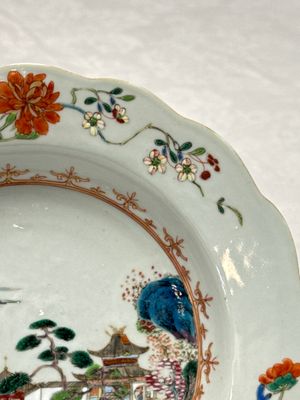 Four Chinese famille rose 'Riverscape' plates — 照片 25