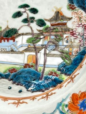 Four Chinese famille rose 'Riverscape' plates — 照片 27