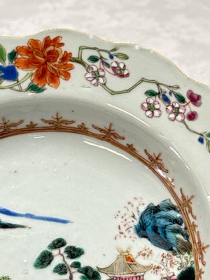 Four Chinese famille rose 'Riverscape' plates — 照片 37