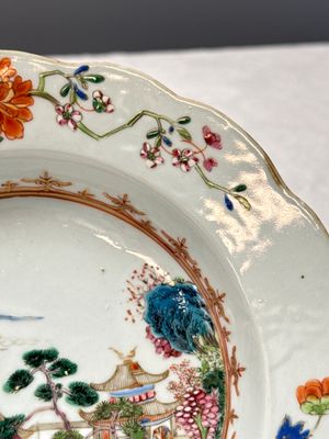 Four Chinese famille rose 'Riverscape' plates — 照片 5