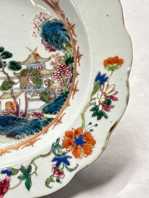Four Chinese famille rose 'Riverscape' plates — 照片 6