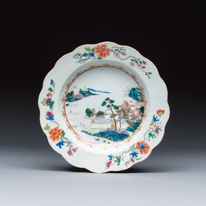 Four Chinese famille rose 'Riverscape' plates — 照片 4
