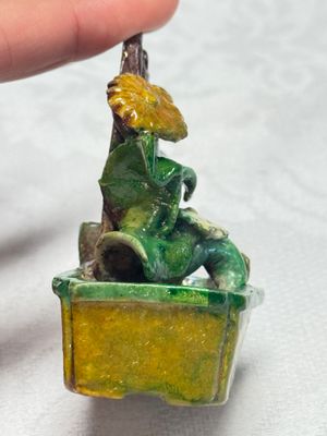 Three Chinese famille verte sancai biscuit 'Jardinière' incense stick holders — photo 20