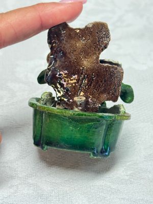 Three Chinese famille verte sancai biscuit 'Jardinière' incense stick holders — photo 4