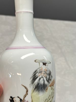 Three Chinese polychrome semi-eggshell vases — photo 31